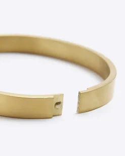 River Island Gold colour stainless steel bangle bracelet< Jewellery & Watches