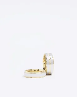 River Island Gold colour stainless steel rings multipack< Jewellery & Watches