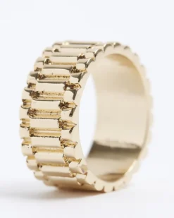 River Island Gold colour textured ring< Jewellery & Watches