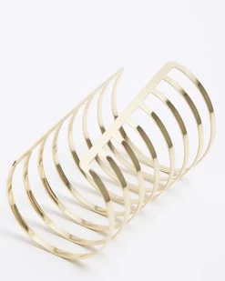 River Island Gold Cuff Chunky Bracelet< Jewellery