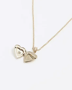 River Island Gold December Birthstone Heart Necklace< Jewellery