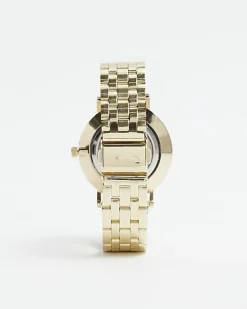 River Island Gold Diamante Face Watch< Jewellery