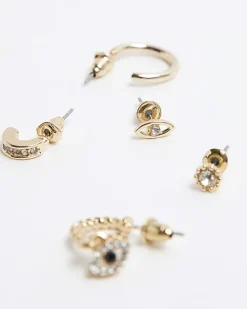 River Island Gold hoop and stud earrings multipack< Jewellery