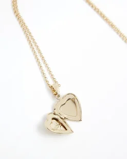 River Island Gold June Birthstone Heart Necklace< Jewellery