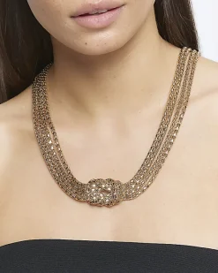 River Island Gold knot necklace< Jewellery