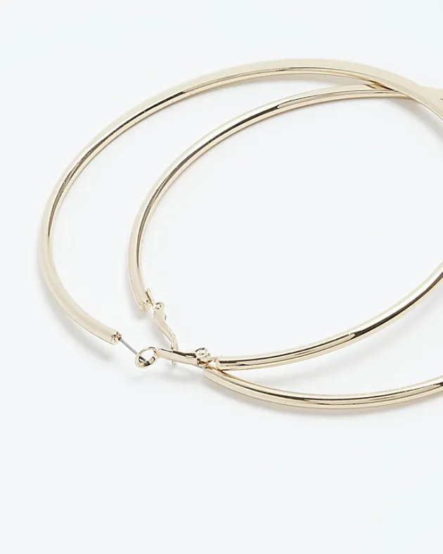 River Island Gold Large Hoop Earrings< Jewellery