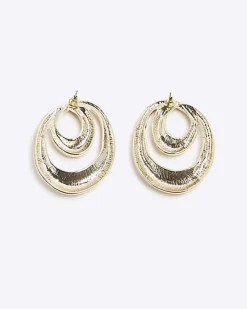 River Island Gold Large Swirl Stud Earrings< Jewellery
