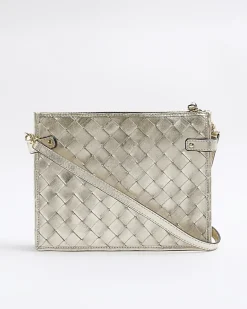 River Island Gold leather weave cross body bag< Bags, Purses & Luggage