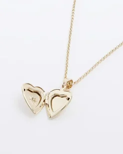 River Island Gold May Birthstone Heart Necklace< Jewellery