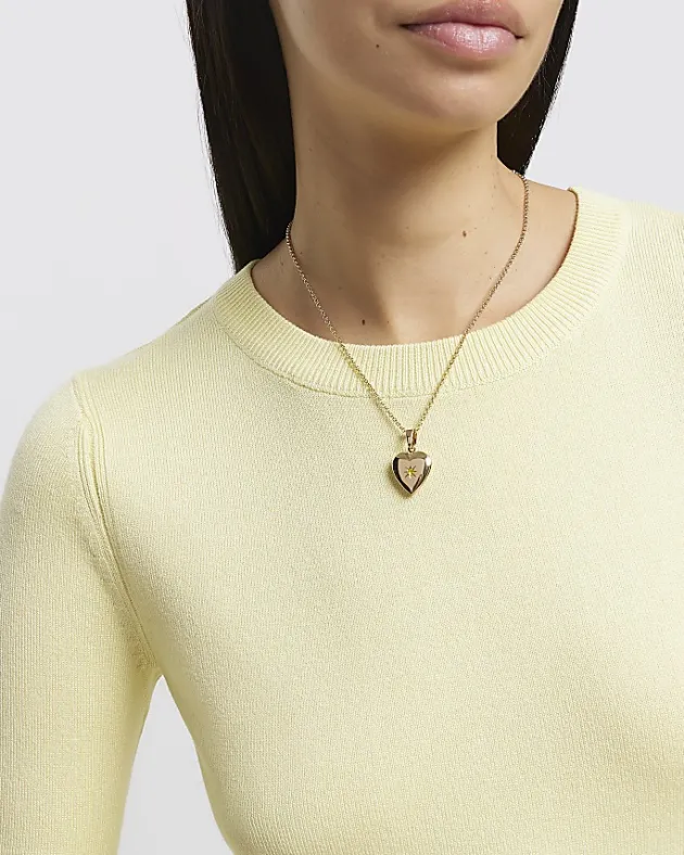 River Island Gold November Birthstone Heart Necklace< Jewellery