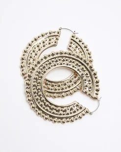 River Island Gold oversized hoop earrings< Jewellery