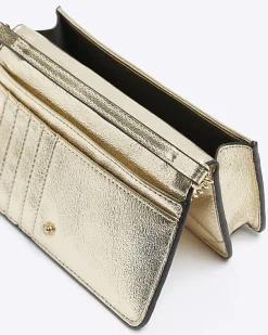 River Island Gold quilted chain cross body bag< Bags, Purses & Luggage