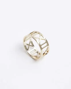 River Island Gold Roman Numeral Ring< Jewellery