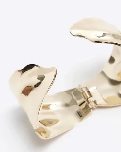 River Island Gold Sculpted Bangle Bracelet< Jewellery