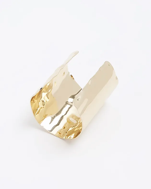 River Island Gold sculpted cuff bracelet< Jewellery