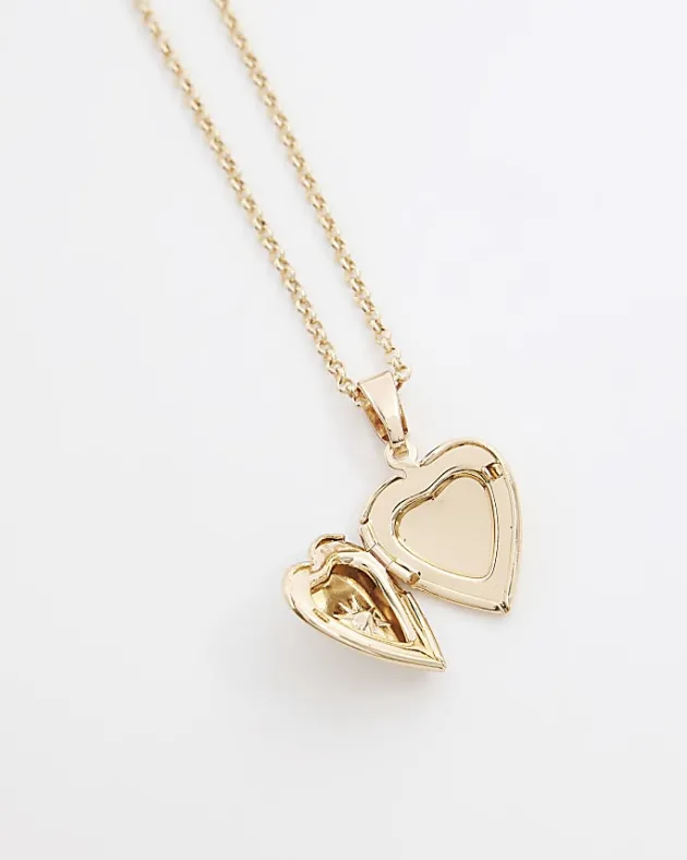 River Island Gold September Birthstone Heart Necklace< Jewellery