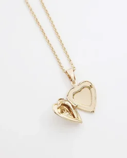 River Island Gold September Birthstone Heart Necklace< Jewellery