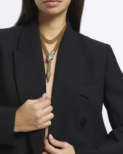 River Island Gold Snake Layering Necklace< Jewellery