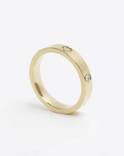 River Island Gold Stainless Steel Embellished Ring< Jewellery