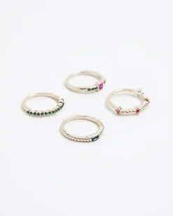 River Island Gold stone ring multipack< Jewellery