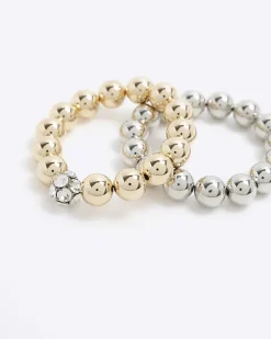River Island Gold stretch bracelet multipack< Jewellery