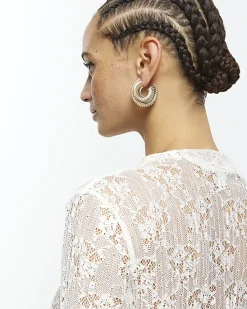 River Island Gold Textured Hoop Earrings Multipack< Jewellery