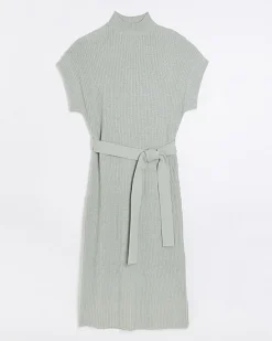 River Island belted high neck jumper midi dress< Dresses