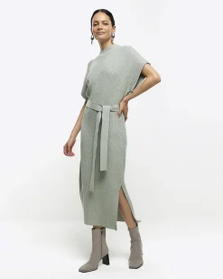 River Island belted high neck jumper midi dress< Dresses