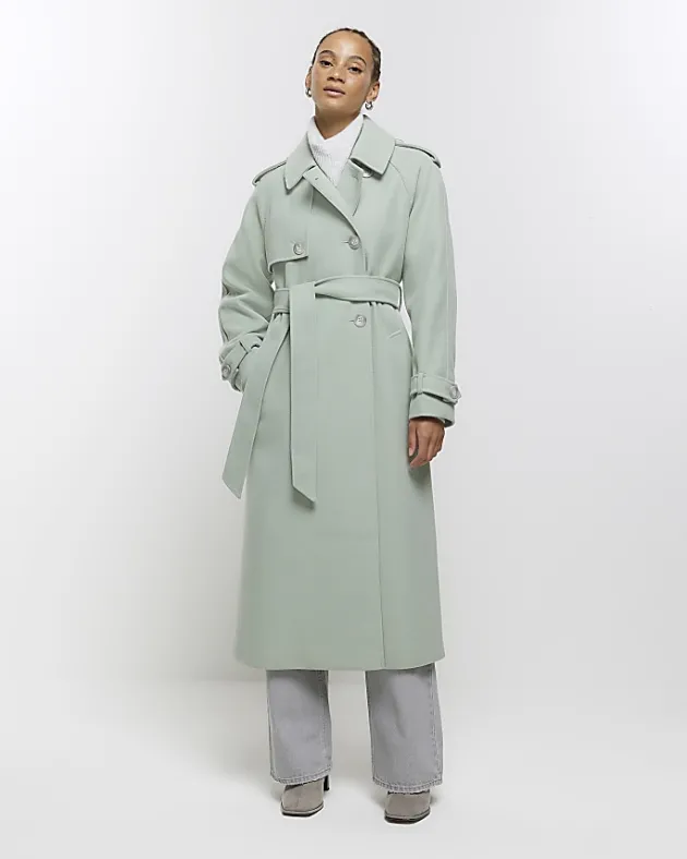 River Island belted longline trench coat< Coats & Jackets