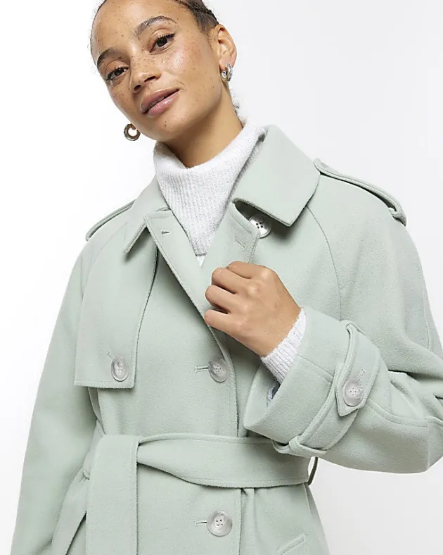 River Island belted longline trench coat< Coats & Jackets