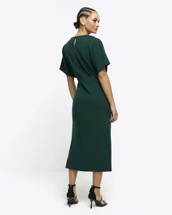 River Island buckle wrap bodycon midi dress< Dresses