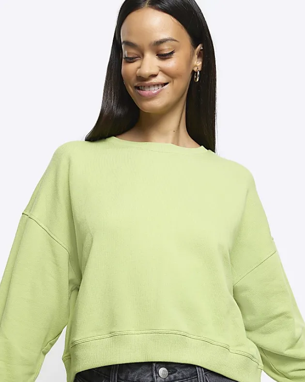 River Island crop plain sweatshirt< Loungewear