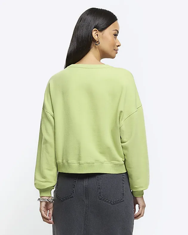 River Island crop plain sweatshirt< Loungewear