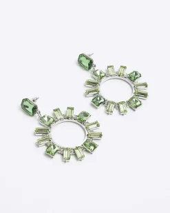 River Island diamante open circle stud earrings< Jewellery