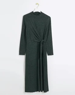 River Island glitter knot bodycon midi dress< Dresses