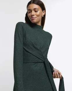 River Island glitter knot bodycon midi dress< Dresses