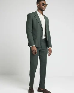 River Island linen slim fit suit trousers< Suits