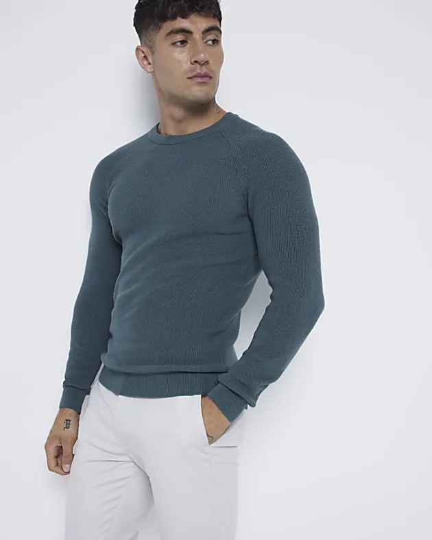 River Island muscle fit rib jumper< Jumpers & Cardigans