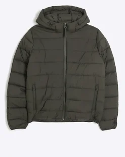 River Island regular fit hooded puffer jacket< Essentials