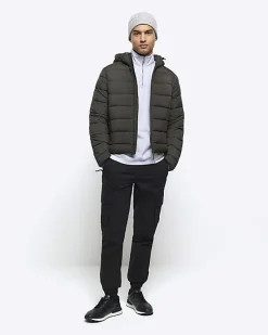 River Island regular fit hooded puffer jacket< Essentials