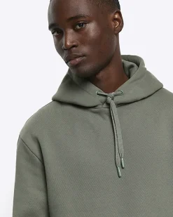 River Island Green regular fit plain hoodie< Hoodies & Sweatshirts