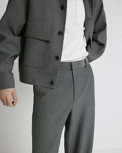 River Island regular fit plisse Harrington jacket< Matching Sets