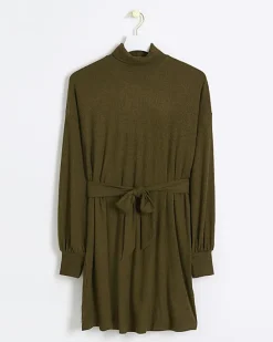 River Island rib belted jumper mini dress< Dresses
