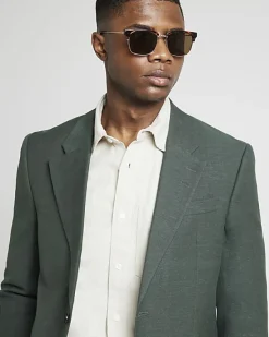 River Island slim fit linen suit jacket< Suits