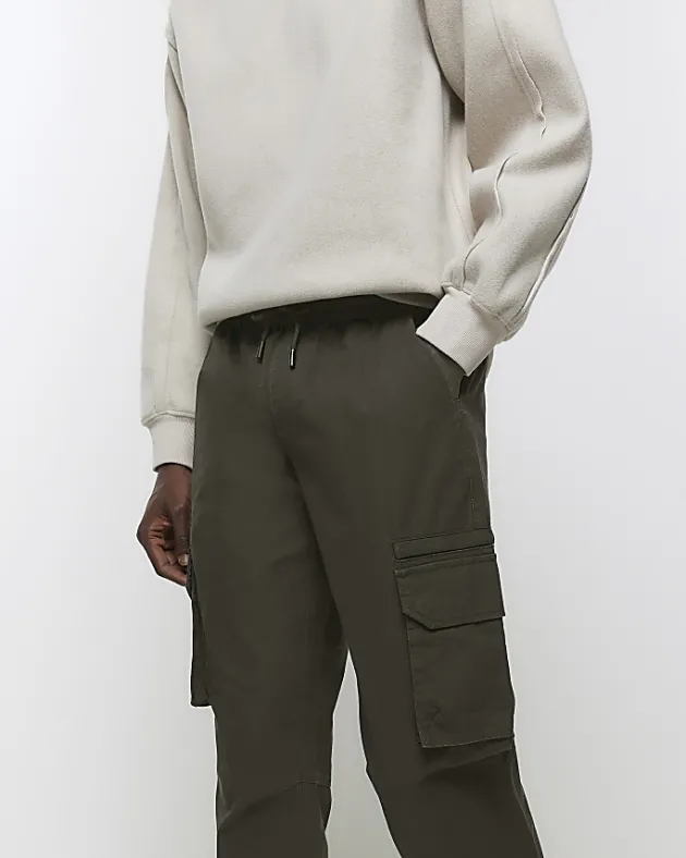 River Island slim fit ripstop cargo trousers< Trousers