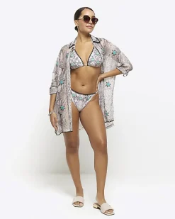 River Island animal print tie side bikini bottoms< Swimwear & Beachwear