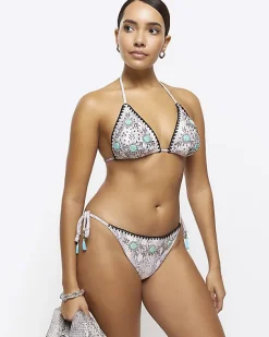 River Island animal print tie side bikini bottoms< Swimwear & Beachwear