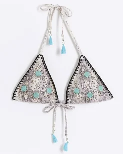 River Island animal print triangle bikini top< Swimwear & Beachwear