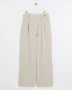 River Island asymmetric waist wide leg trousers< Trousers