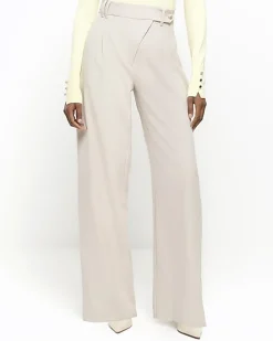 River Island asymmetric waist wide leg trousers< Trousers